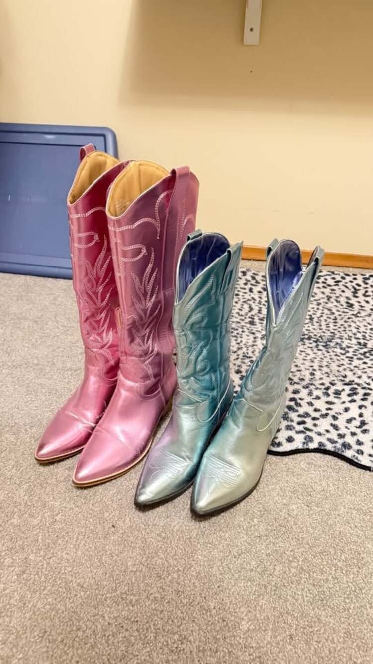 Metallic cowboy boots